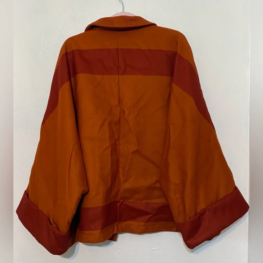 NWT Cabincore Stylewe wool cloak in orange.Oversized BOHO.Size XL